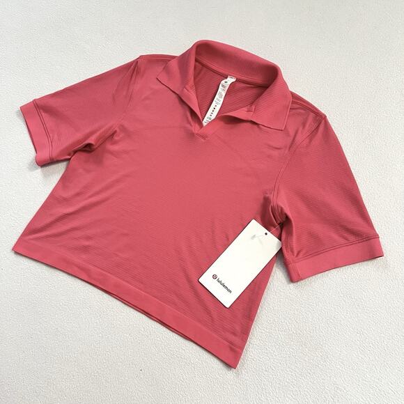 NWT Lululemon Women Lip Gloss Pink Swiftly Tech Relaxed Fit Polo Shirt W3GMJS 2 - Picture 2 of 10